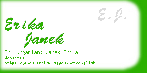 erika janek business card